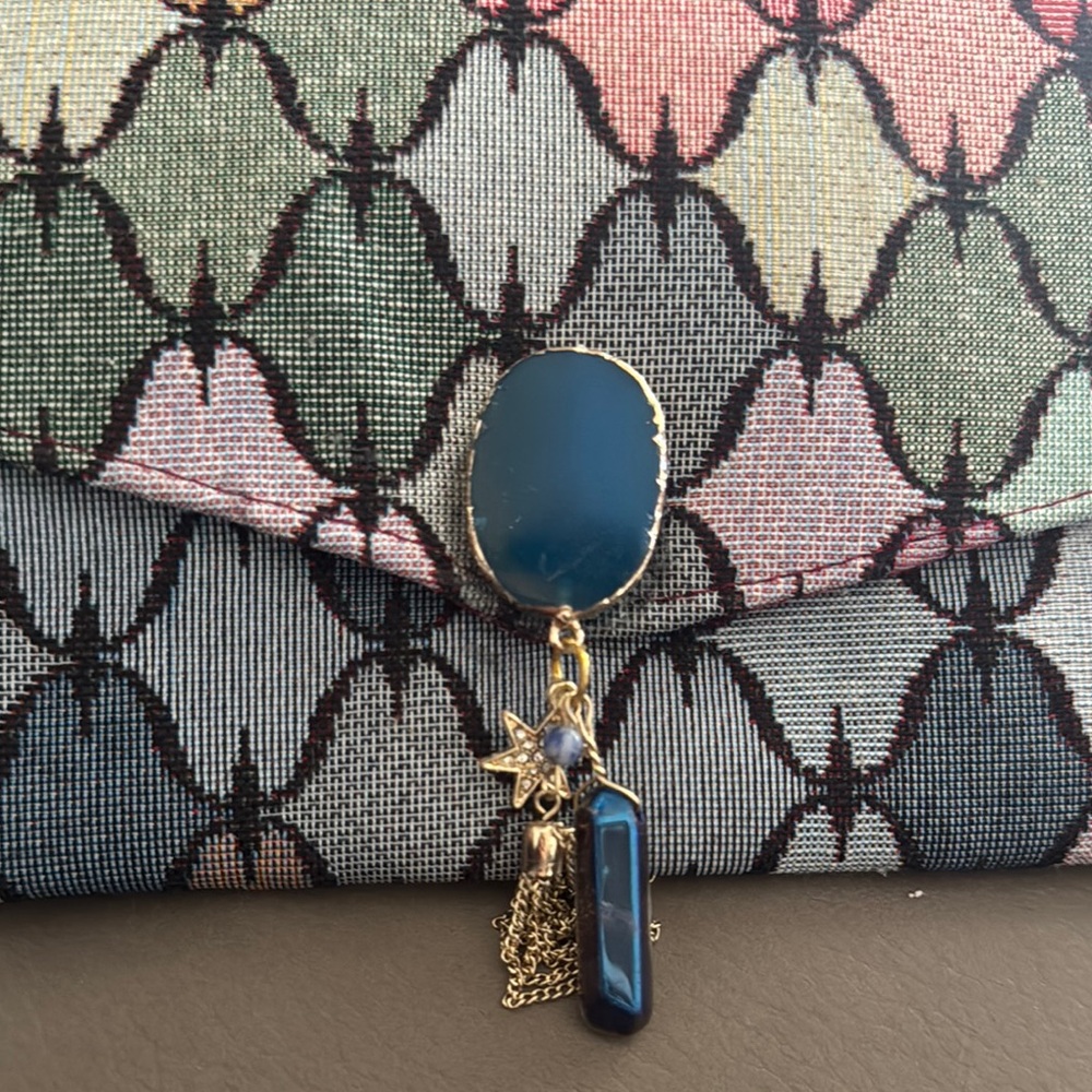 Multicolor Patterned Clutch - Picture 3 of 4